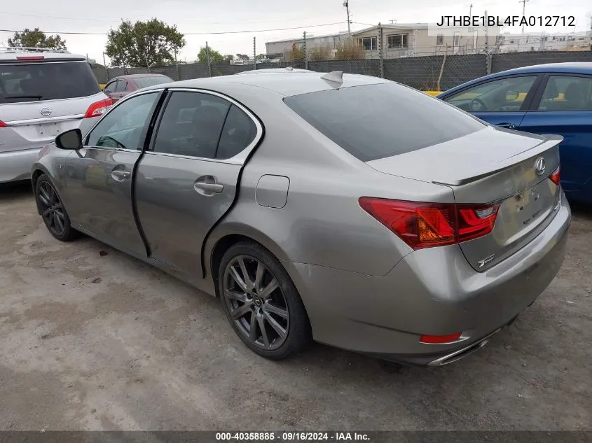 2015 Lexus Gs 350 VIN: JTHBE1BL4FA012712 Lot: 40358885