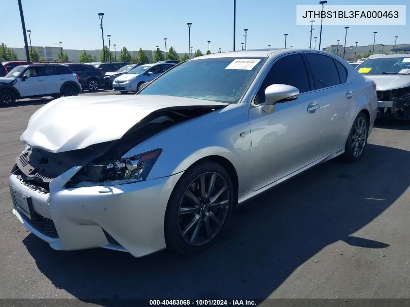 JTHBS1BL3FA000463 2015 Lexus Gs 450H