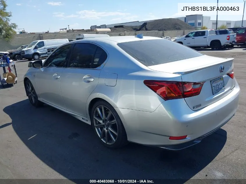 2015 Lexus Gs 450H VIN: JTHBS1BL3FA000463 Lot: 40483068