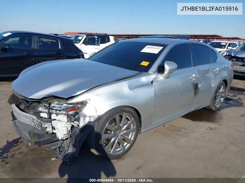 2015 Lexus Gs 350 VIN: JTHBE1BL2FA015916 Lot: 40584954