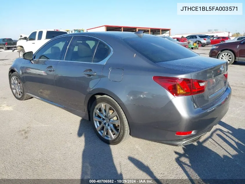 2015 Lexus Gs 350 VIN: JTHCE1BL5FA003571 Lot: 40706582