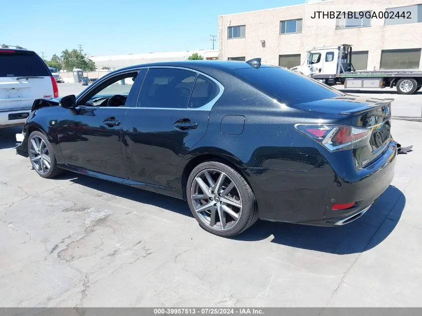 2016 Lexus Gs 350 F Sport VIN: JTHBZ1BL9GA002442 Lot: 39957513