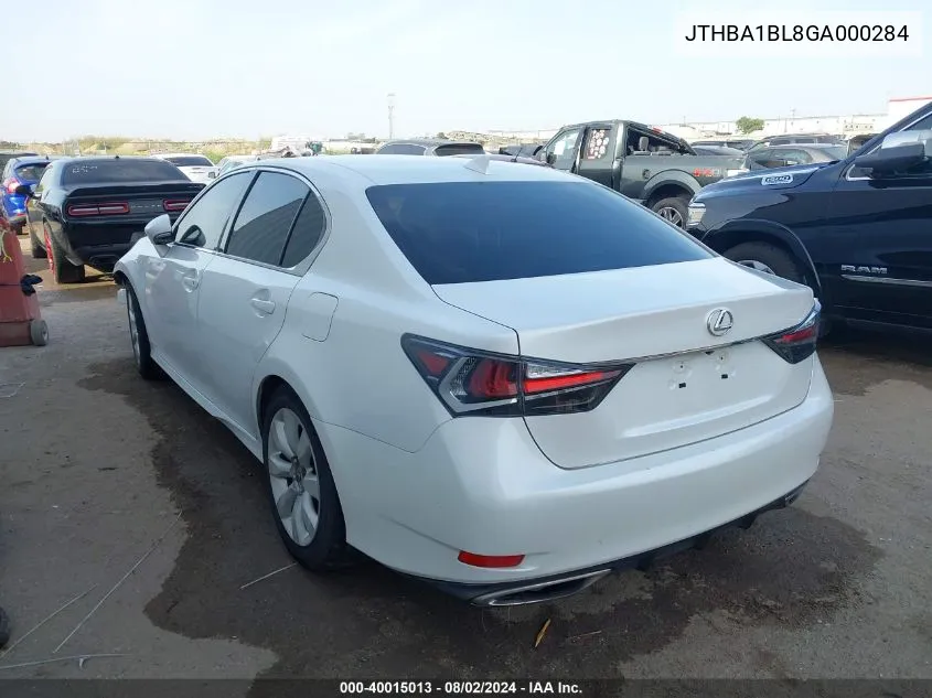 2016 Lexus Gs 200T VIN: JTHBA1BL8GA000284 Lot: 40015013