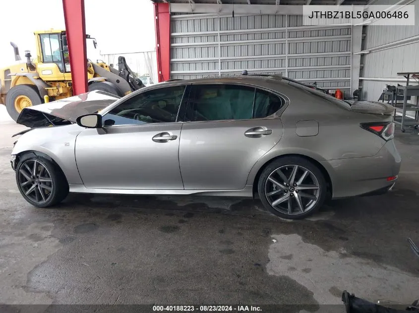 2016 Lexus Gs 350 F Sport VIN: JTHBZ1BL5GA006486 Lot: 40188223