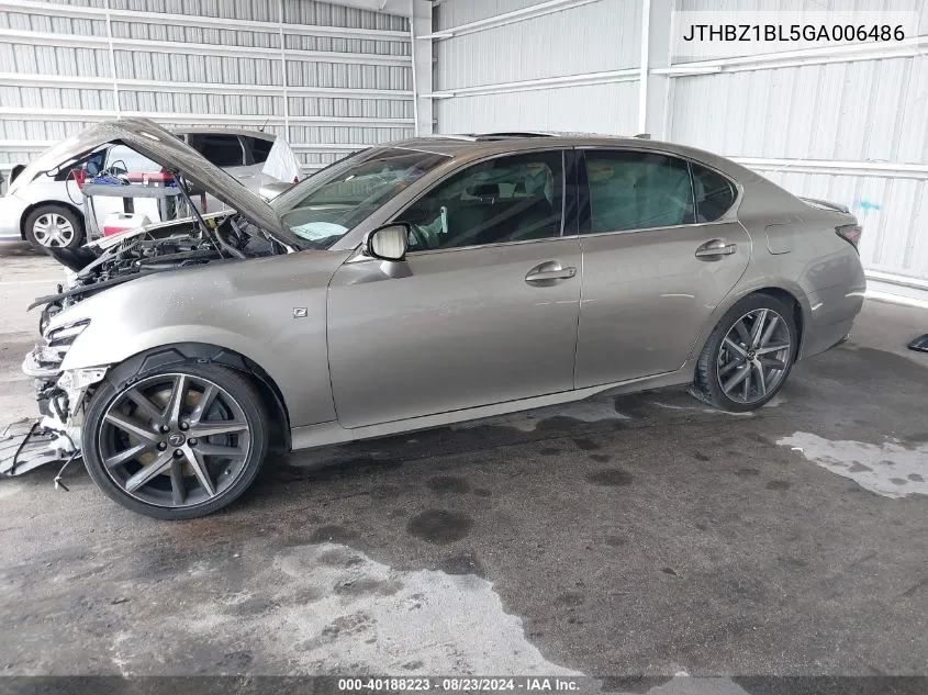 2016 Lexus Gs 350 F Sport VIN: JTHBZ1BL5GA006486 Lot: 40188223