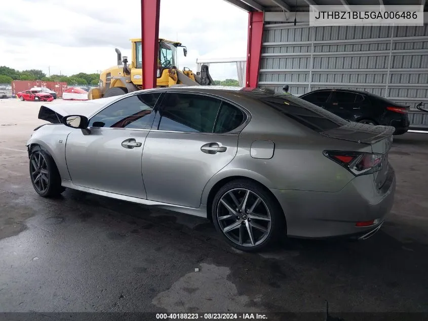 2016 Lexus Gs 350 F Sport VIN: JTHBZ1BL5GA006486 Lot: 40188223