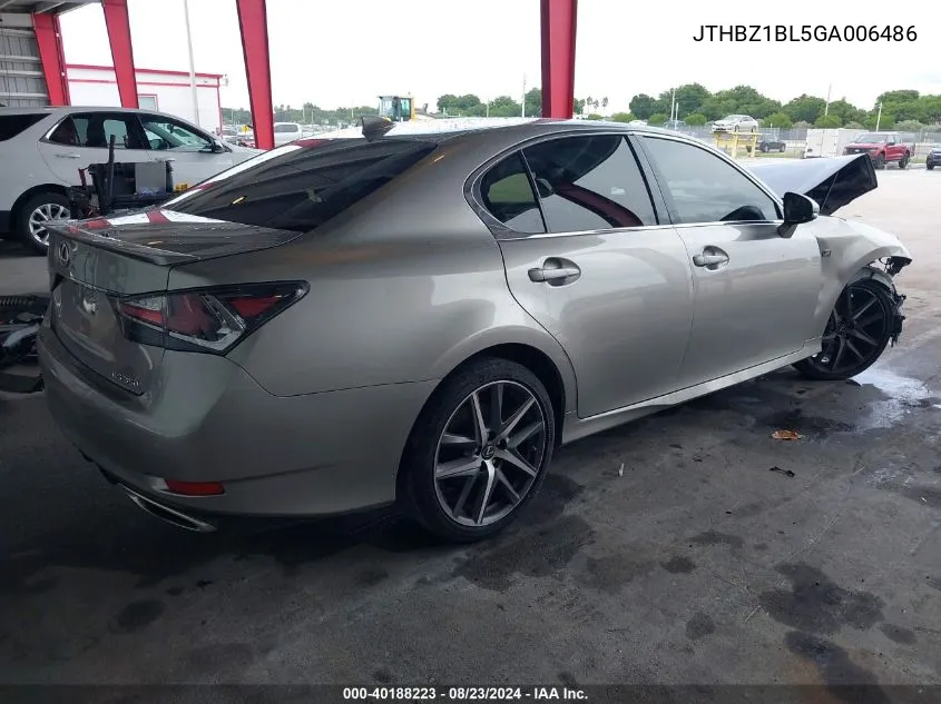 2016 Lexus Gs 350 F Sport VIN: JTHBZ1BL5GA006486 Lot: 40188223