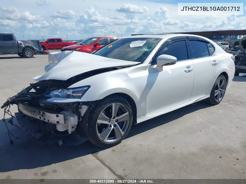 2016 Lexus Gs 350 VIN: JTHCZ1BL1GA001712 Lot: 40212095