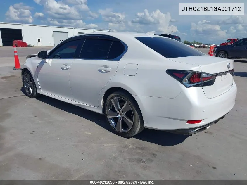 2016 Lexus Gs 350 VIN: JTHCZ1BL1GA001712 Lot: 40212095