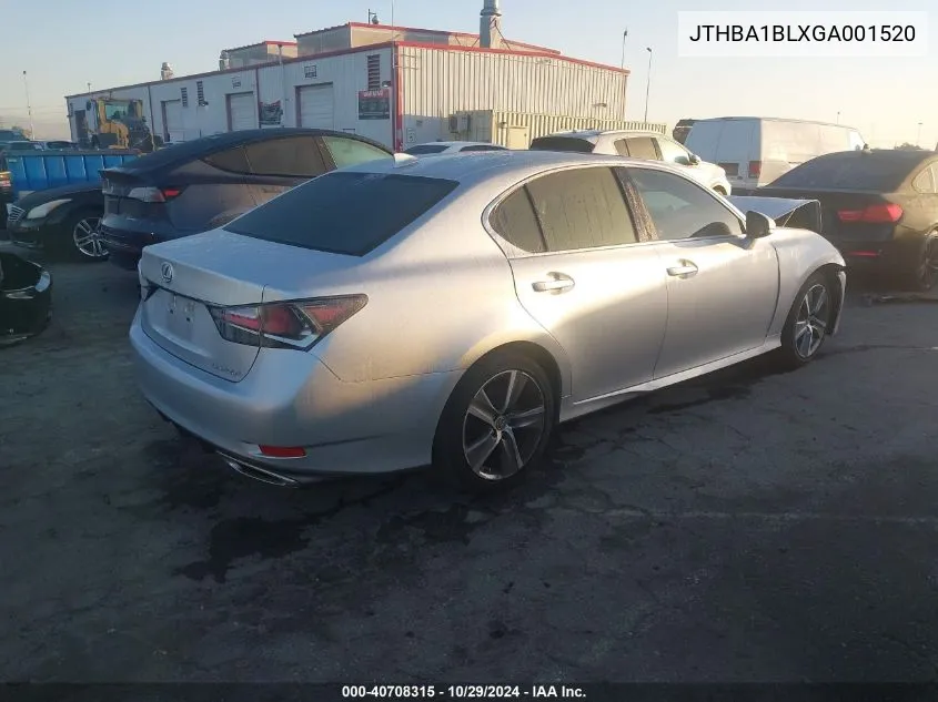 2016 Lexus Gs 200T VIN: JTHBA1BLXGA001520 Lot: 40708315