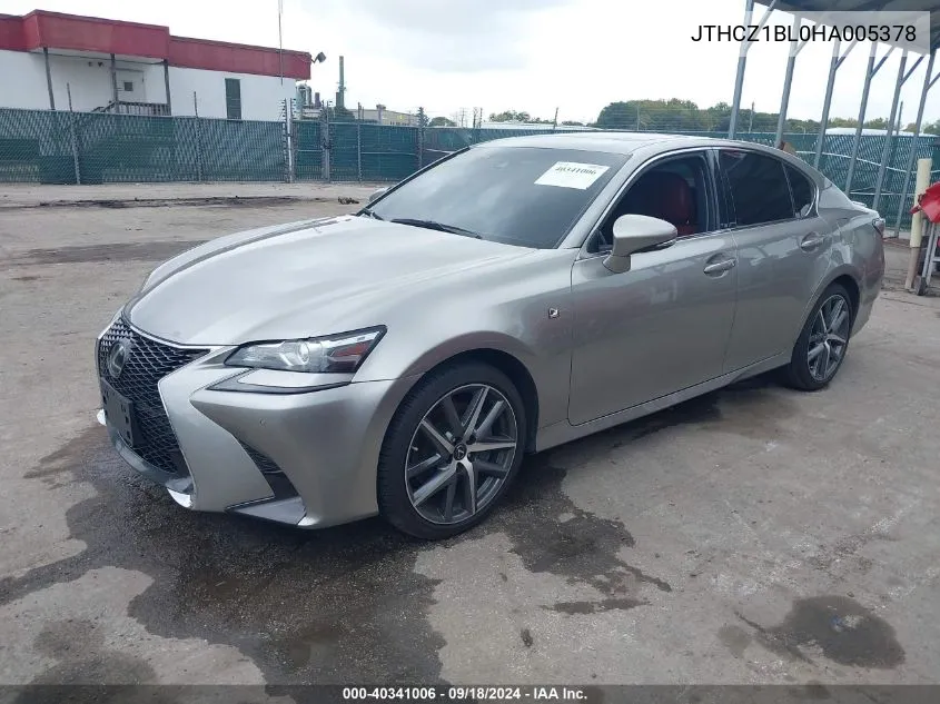 2017 Lexus Gs 350 F Sport VIN: JTHCZ1BL0HA005378 Lot: 40341006