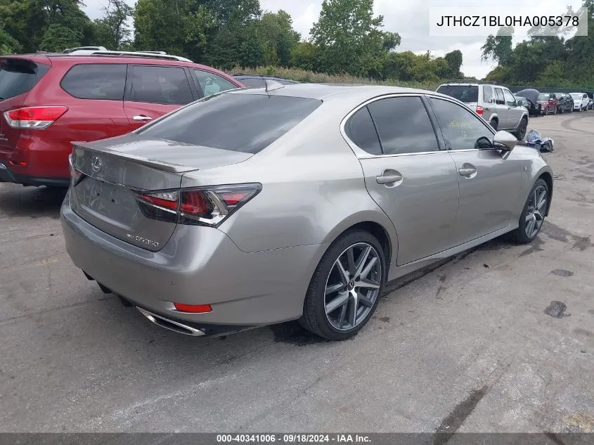 2017 Lexus Gs 350 F Sport VIN: JTHCZ1BL0HA005378 Lot: 40341006