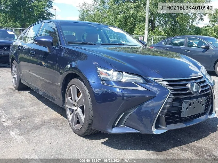 2019 Lexus Gs 350 VIN: JTHCZ1BL3KA010940 Lot: 40168307