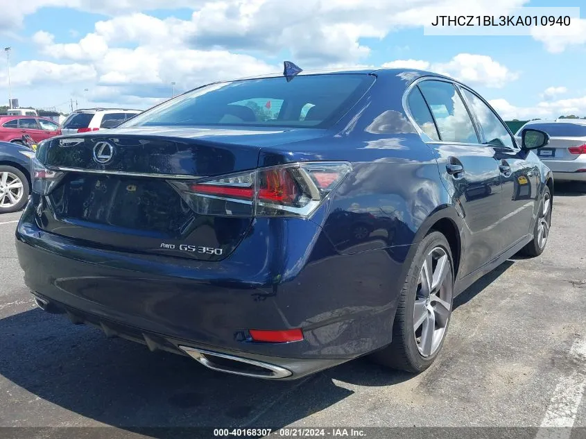 JTHCZ1BL3KA010940 2019 Lexus Gs 350