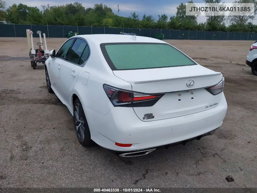 2019 Lexus Gs 350 F Sport VIN: JTHCZ1BL4KA011885 Lot: 40463338