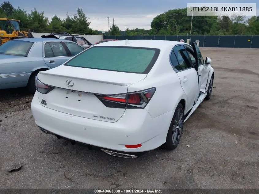 2019 Lexus Gs 350 F Sport VIN: JTHCZ1BL4KA011885 Lot: 40463338