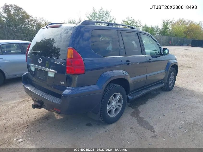 2003 Lexus Gx 470 VIN: JTJBT20X230018493 Lot: 40215208