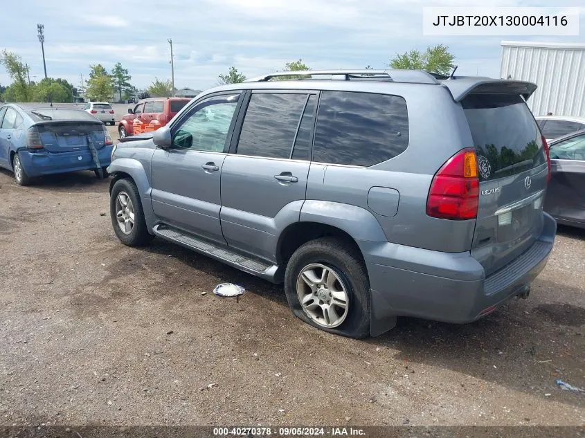 2003 Lexus Gx 470 VIN: JTJBT20X130004116 Lot: 40270378