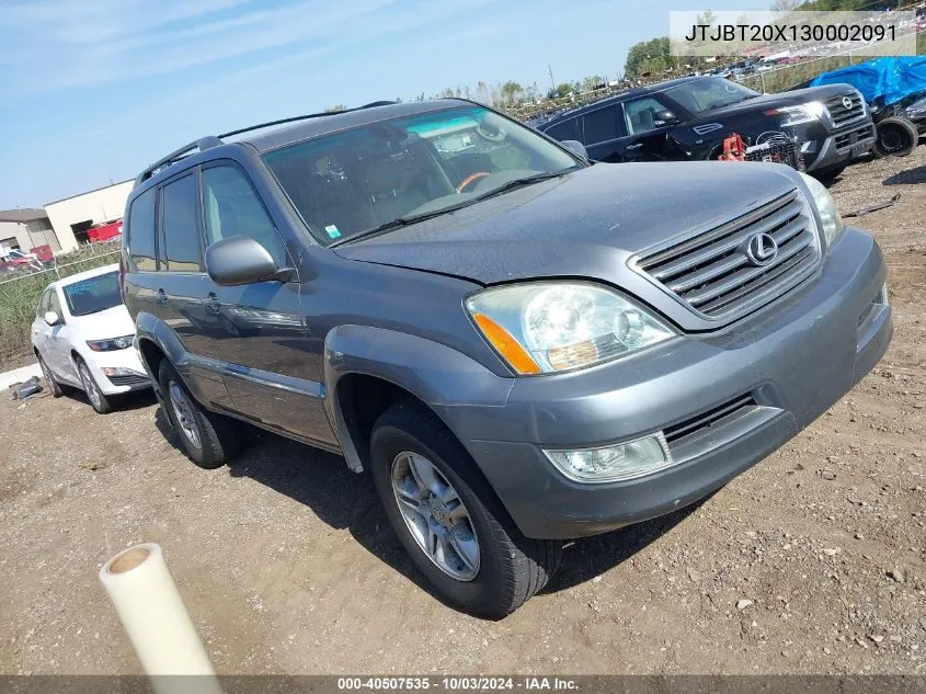 2003 Lexus Gx 470 VIN: JTJBT20X130002091 Lot: 40507535