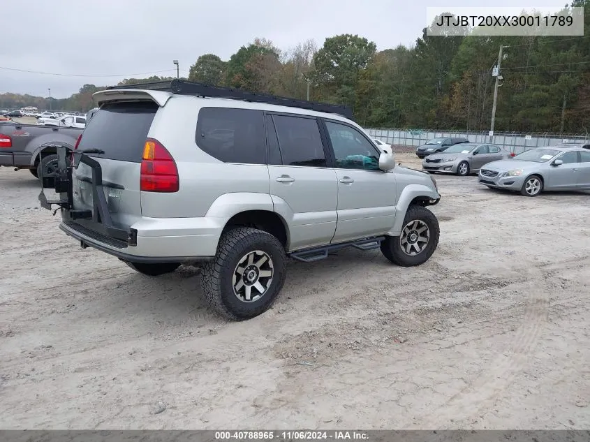 2003 Lexus Gx 470 VIN: JTJBT20XX30011789 Lot: 40788965