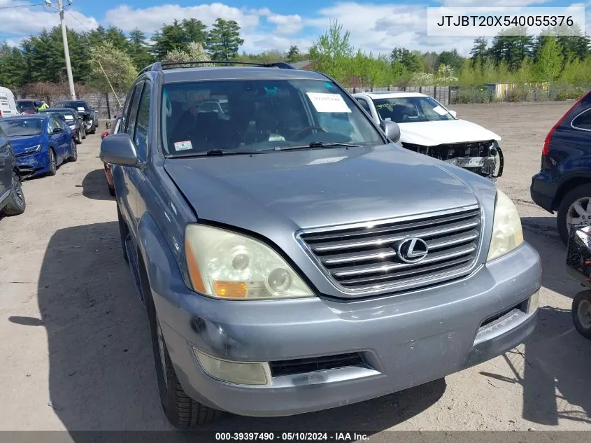 2004 Lexus Gx 470 VIN: JTJBT20X540055376 Lot: 39397490