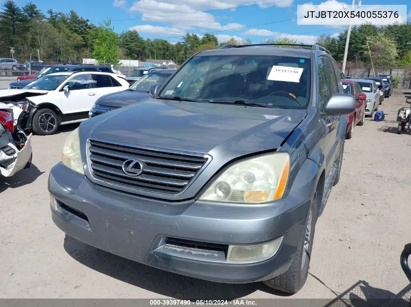 2004 Lexus Gx 470 VIN: JTJBT20X540055376 Lot: 39397490