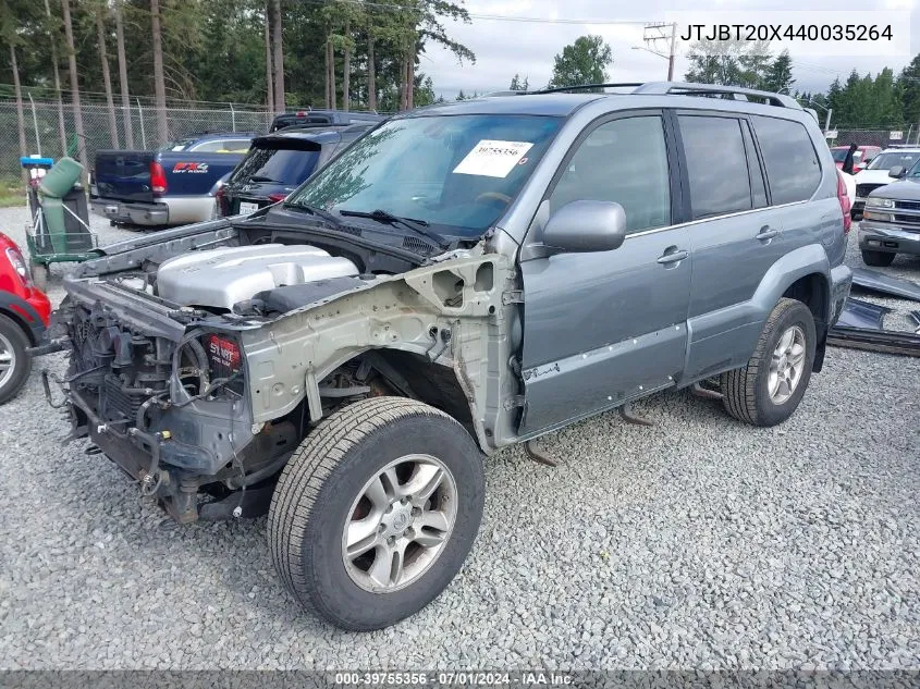 2004 Lexus Gx 470 VIN: JTJBT20X440035264 Lot: 39755356