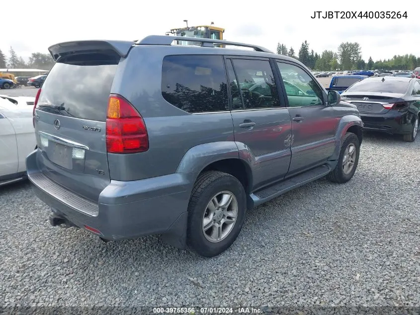 2004 Lexus Gx 470 VIN: JTJBT20X440035264 Lot: 39755356