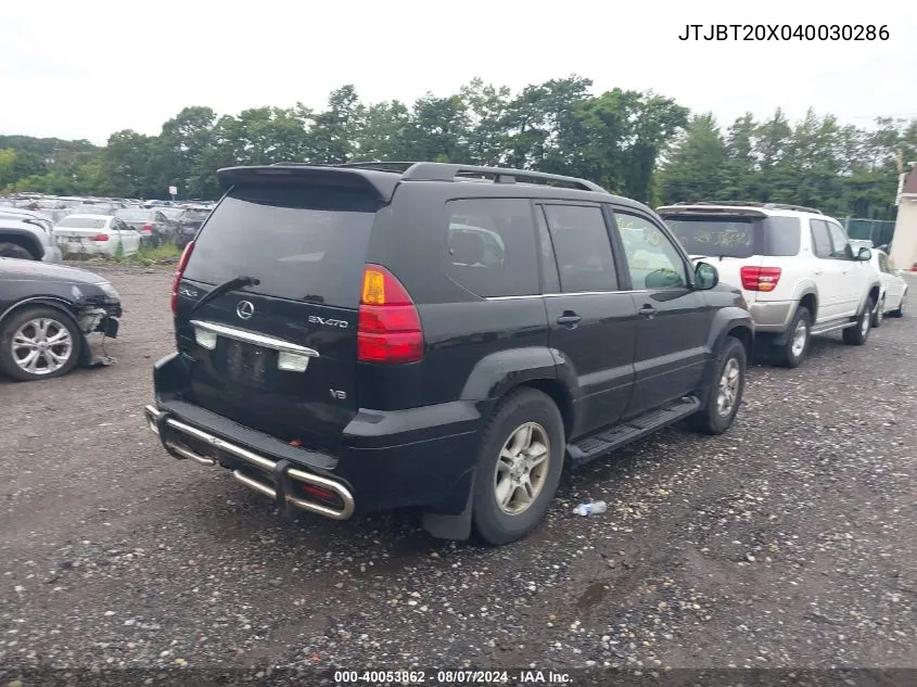 2004 Lexus Gx 470 VIN: JTJBT20X040030286 Lot: 40053862