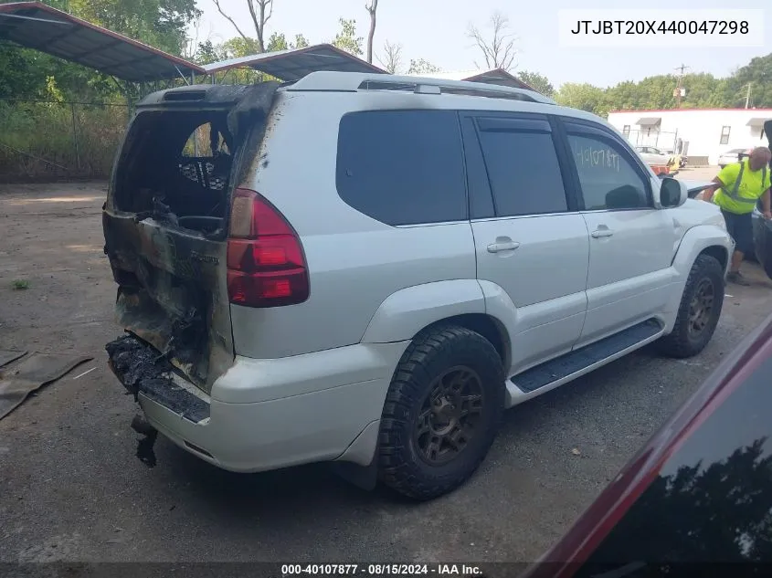 2004 Lexus Gx 470 VIN: JTJBT20X440047298 Lot: 40107877