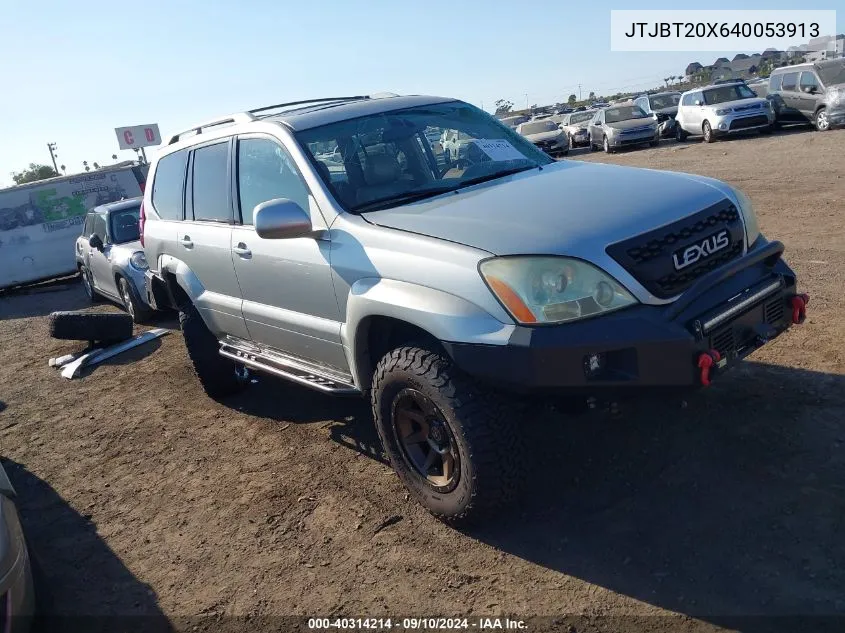 2004 Lexus Gx 470 VIN: JTJBT20X640053913 Lot: 40314214