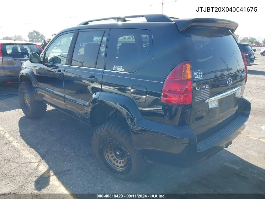 2004 Lexus Gx 470 470 VIN: JTJBT20X040041675 Lot: 40318429