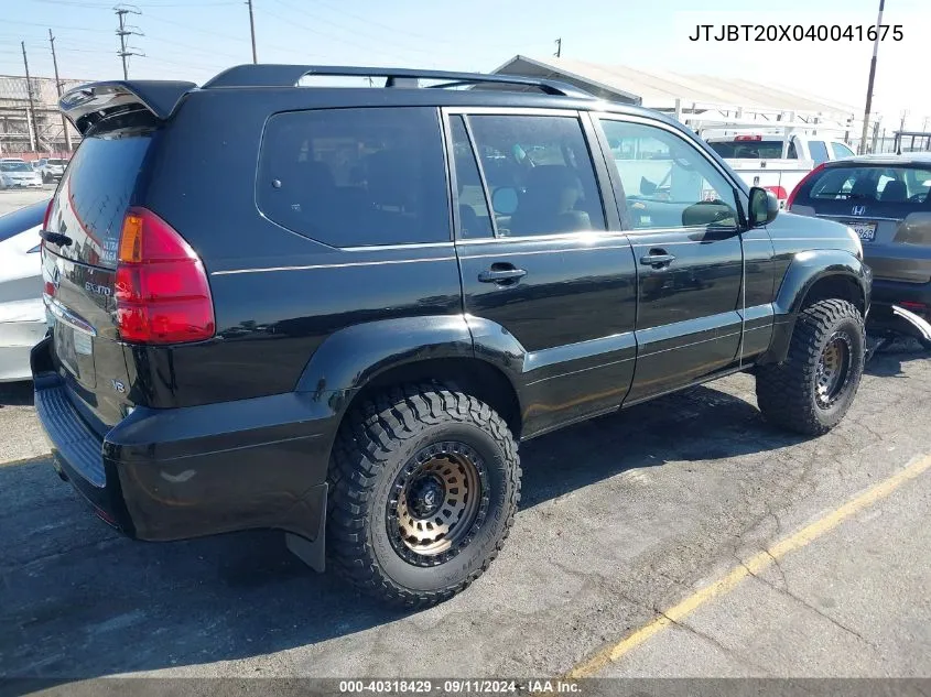 2004 Lexus Gx 470 470 VIN: JTJBT20X040041675 Lot: 40318429