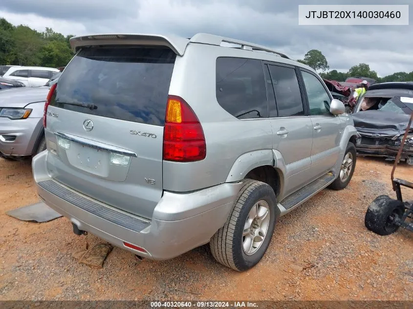 2004 Lexus Gx 470 VIN: JTJBT20X140030460 Lot: 40320640