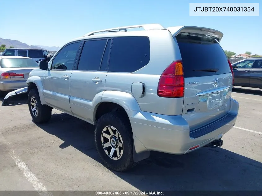 2004 Lexus Gx 470 VIN: JTJBT20X740031354 Lot: 40367463