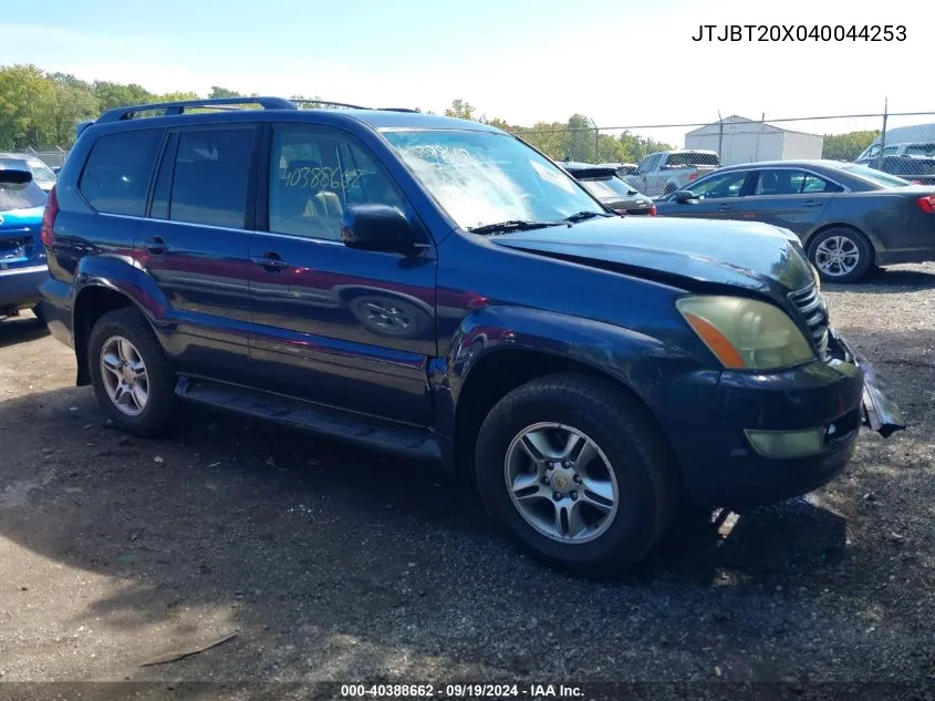 2004 Lexus Gx 470 VIN: JTJBT20X040044253 Lot: 40388662