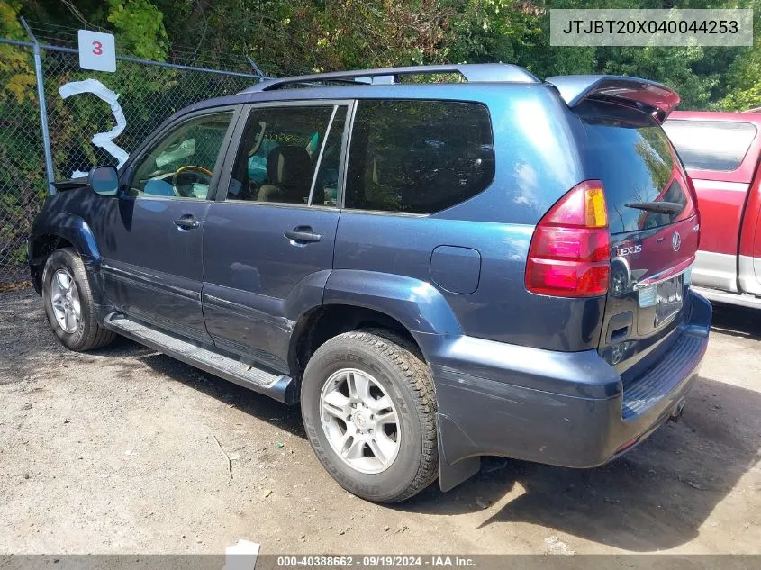 2004 Lexus Gx 470 VIN: JTJBT20X040044253 Lot: 40388662