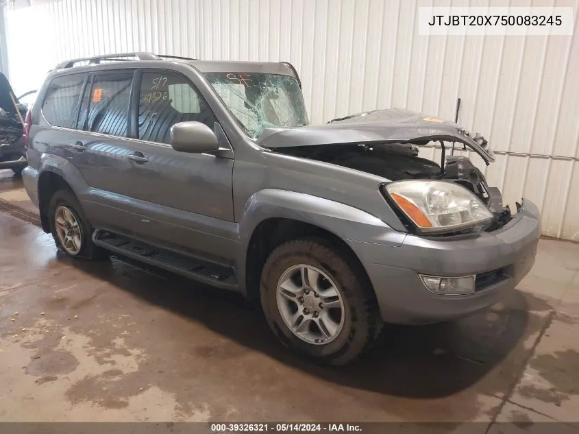 2005 Lexus Gx 470 VIN: JTJBT20X750083245 Lot: 39326321