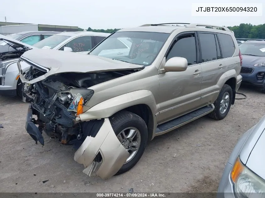 2005 Lexus Gx 470 VIN: JTJBT20X650094320 Lot: 39774214