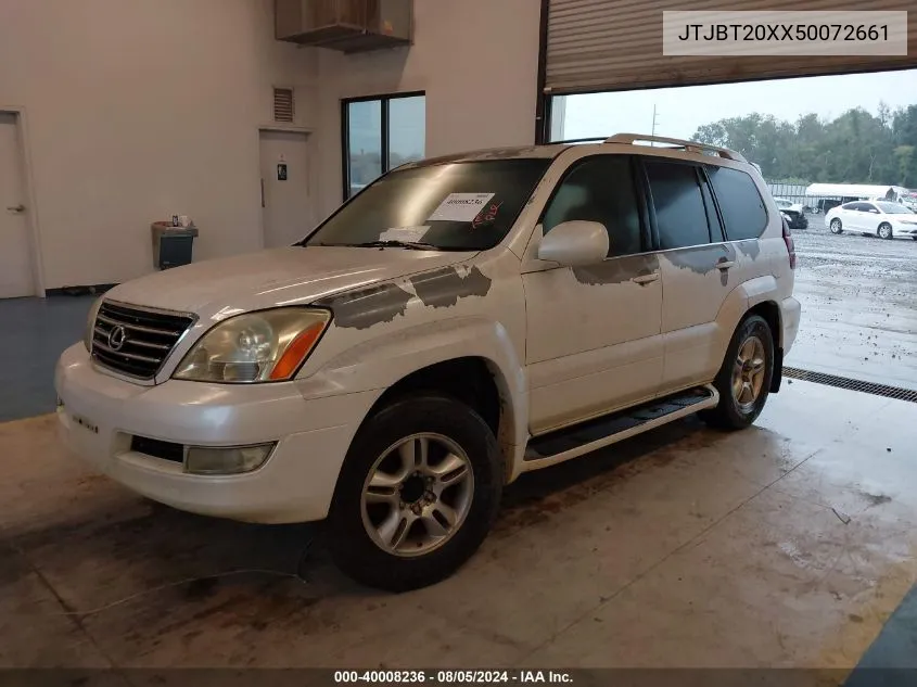 2005 Lexus Gx 470 VIN: JTJBT20XX50072661 Lot: 40008236