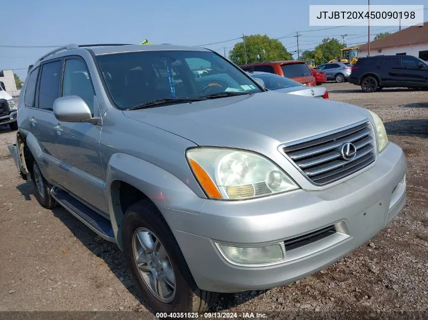 2005 Lexus Gx 470 VIN: JTJBT20X450090198 Lot: 40351525