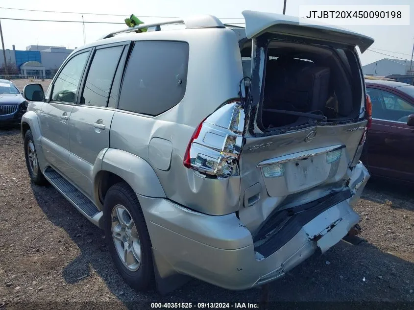 2005 Lexus Gx 470 VIN: JTJBT20X450090198 Lot: 40351525