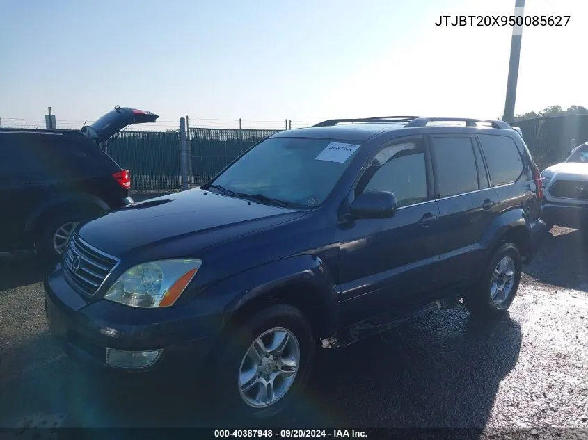 2005 Lexus Gx 470 VIN: JTJBT20X950085627 Lot: 40387948