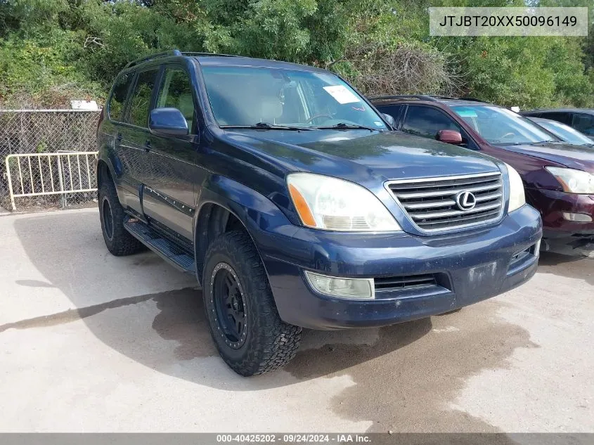 2005 Lexus Gx 470 VIN: JTJBT20XX50096149 Lot: 40425202