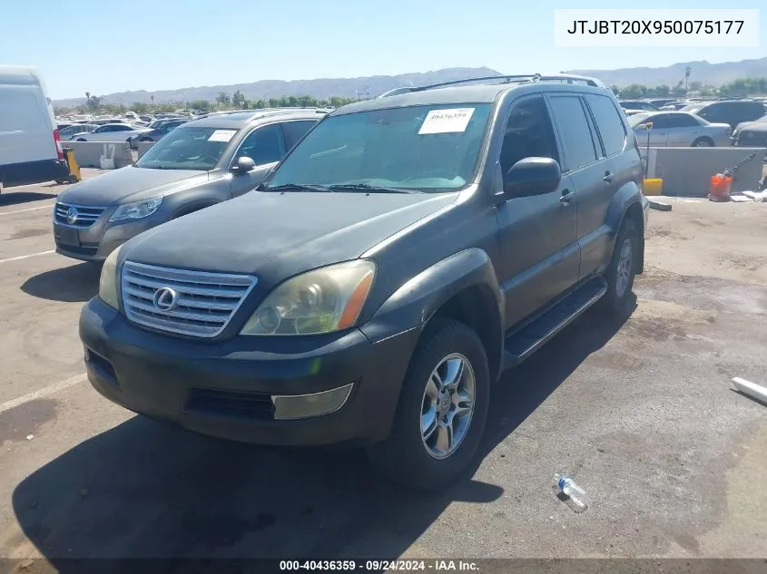 2005 Lexus Gx 470 VIN: JTJBT20X950075177 Lot: 40436359