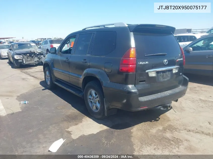 2005 Lexus Gx 470 VIN: JTJBT20X950075177 Lot: 40436359