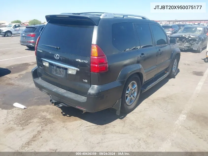 2005 Lexus Gx 470 VIN: JTJBT20X950075177 Lot: 40436359