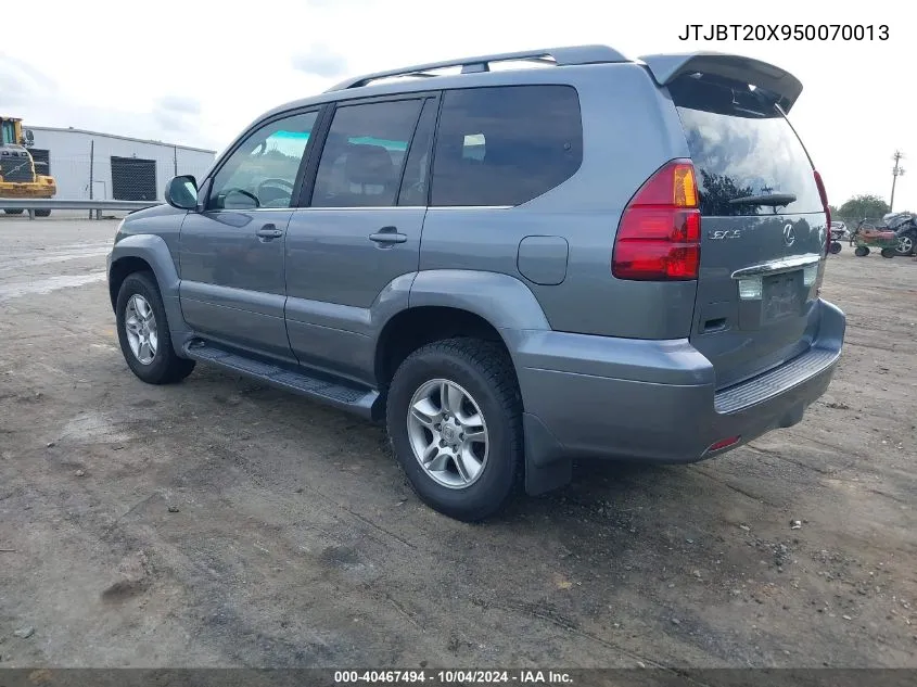 2005 Lexus Gx 470 VIN: JTJBT20X950070013 Lot: 40467494