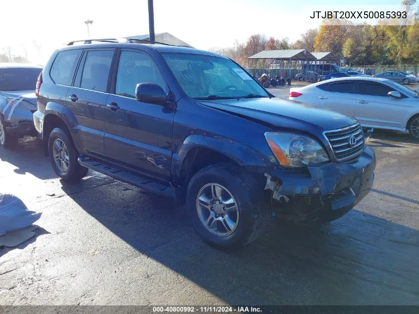 2005 Lexus Gx 470 VIN: JTJBT20XX50085393 Lot: 40800992