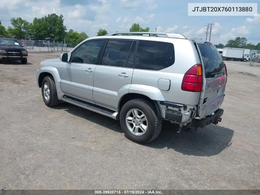 2006 Lexus Gx 470 VIN: JTJBT20X760113880 Lot: 39920715